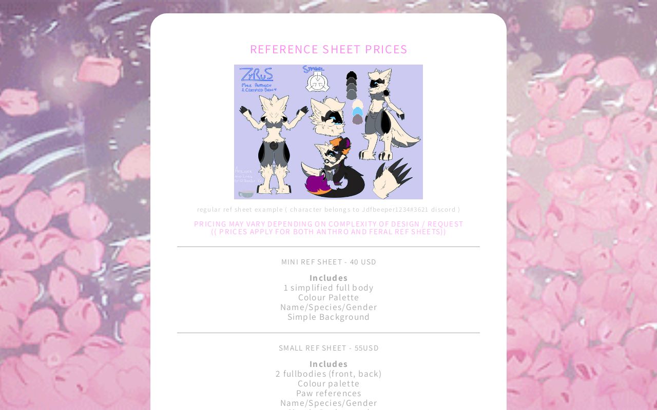 Ref Sheets